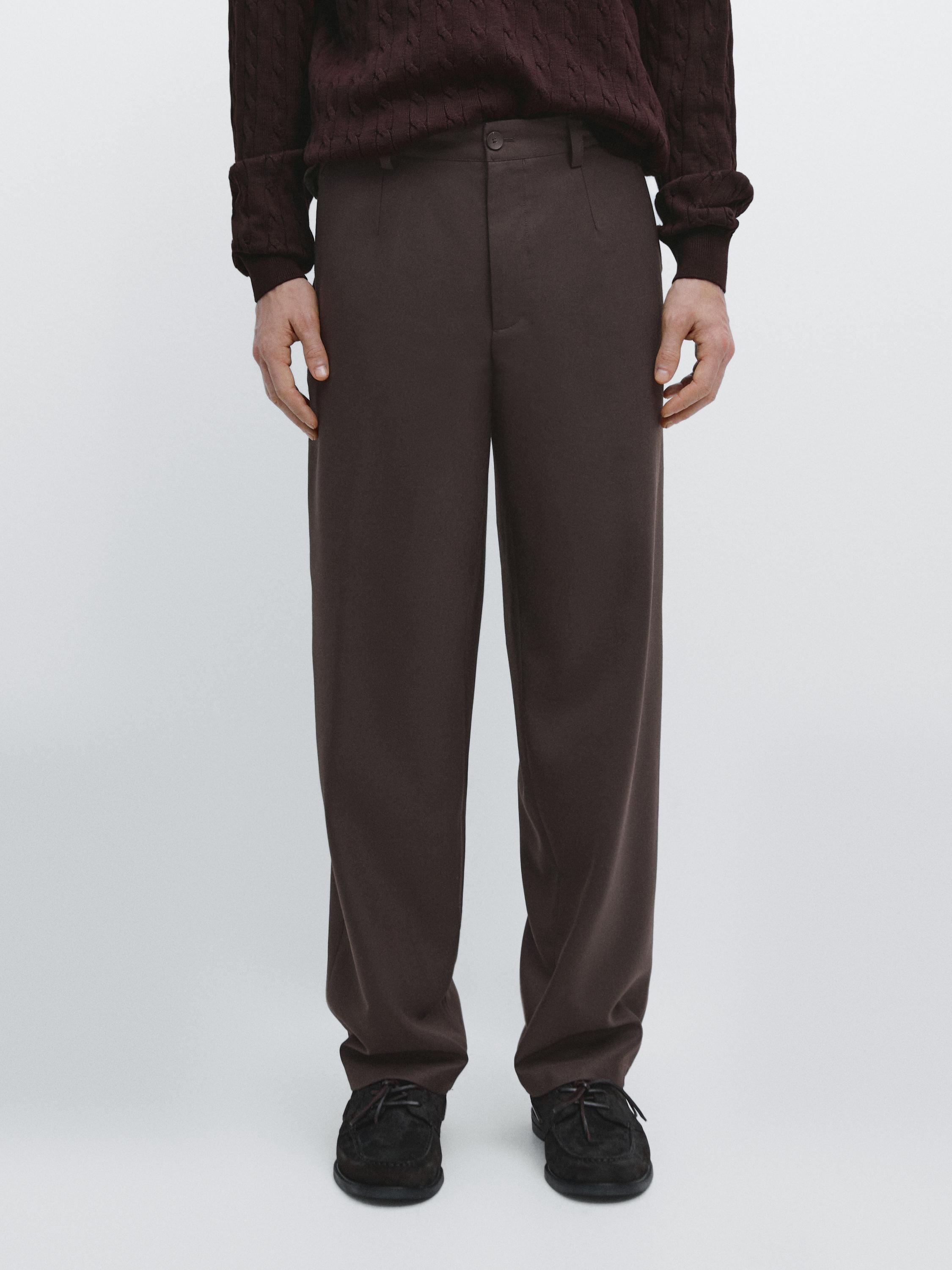 Wool blend jogger fit trousers